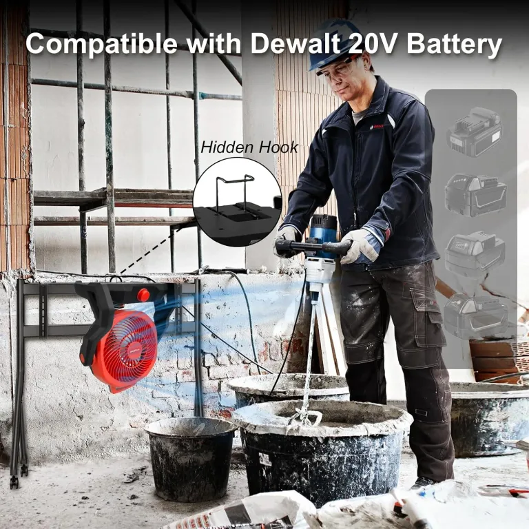 Cordless Jobsite Fan Fit for Milwaukee 18V Battery, photo 2