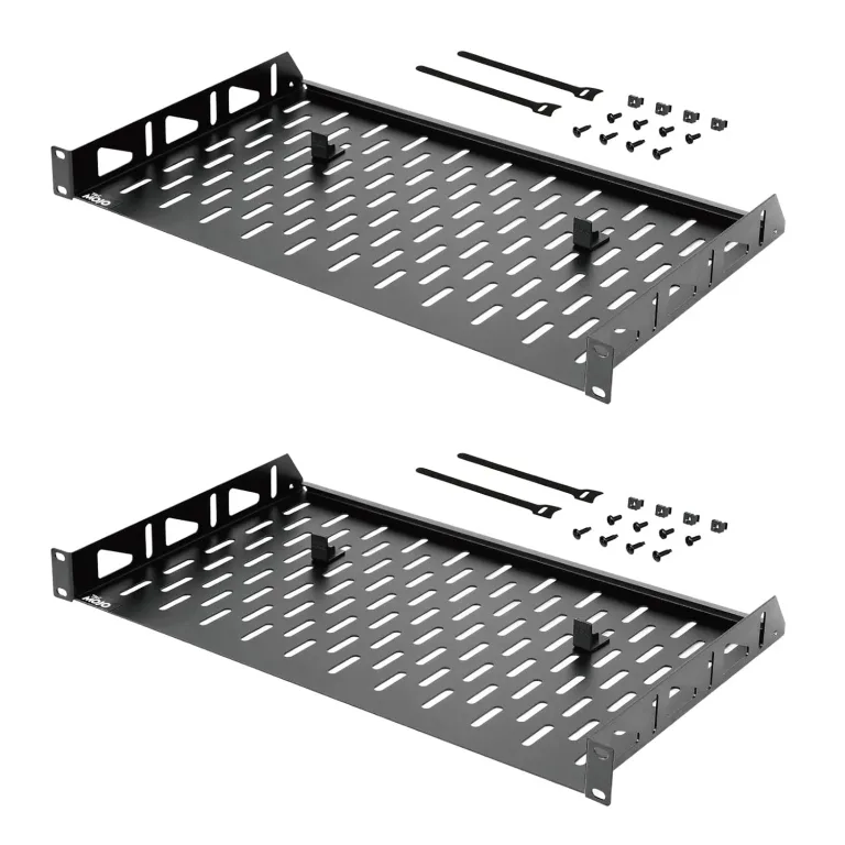 Tecmojo 1U Rack Shelf,19 inch Rack Shelf 10 inch Depth,Rack Mount Shelf with Anti-Slip Stops,Server Rack Shelf and Network Shelf for 19 in Equipments, 55lbs Capacity of Vented 1U Shelf,No Lip(2 Pack), photo 1