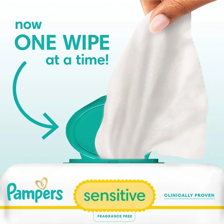 Pampers Sensitive Baby Wipes, Clinically Proven, Fragrance Free, Unscented, Water Based, Hypoallergenic, Multi-Use, Hand Wipes 1344 Wipes Total (24X Flip-Top Packs) [Packaging May Vary], photo 2