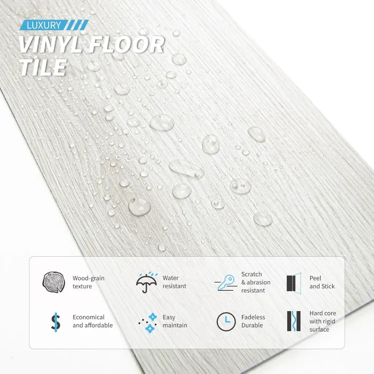 Art3d Wood Texture Peel and Stick Vinyl Floor Planks, 36-Pack, White Ash, photo 5