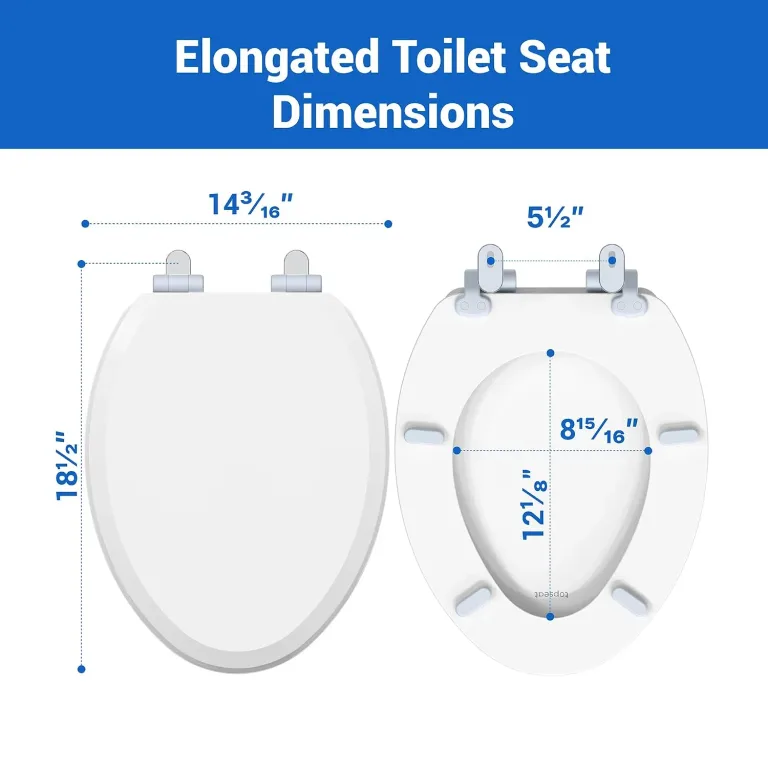 Pro Elite Heavy-Duty Wood Toilet Seat, Elongated White, photo 2