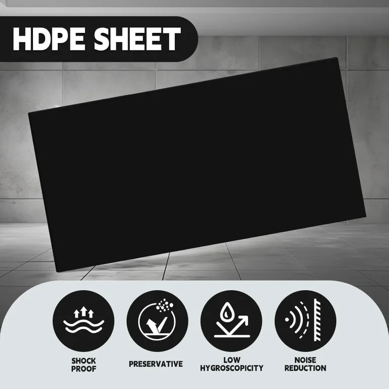 Threehoney 2 Pcs Black HDPE Sheet 1/4" Thick 12 x 24 Inch, HDPE Plastic Sheet High Density Polyethylene Board Flexible Solid Plastic Block for DIY Projects Crafts Machining Home, photo 4