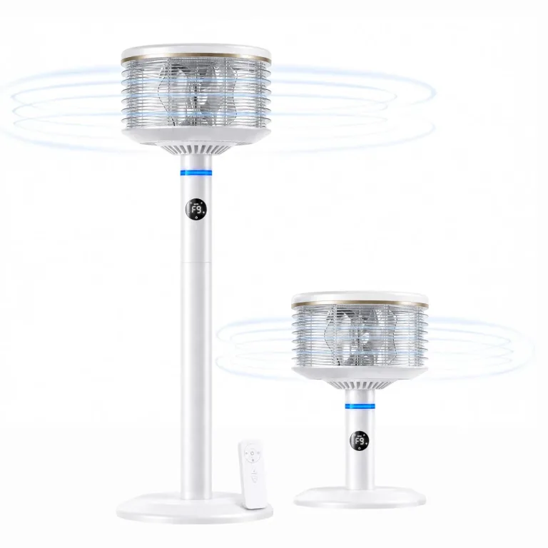 Spin360 360 Fan, Height-Adjustable Floor & Table Fan with Aromatherapy Scent Pods, Whisper-Quiet, Touchscreen, 9 Speeds, Timer & Ambient Light for Bedroom, Living Room, Office (White), photo 1
