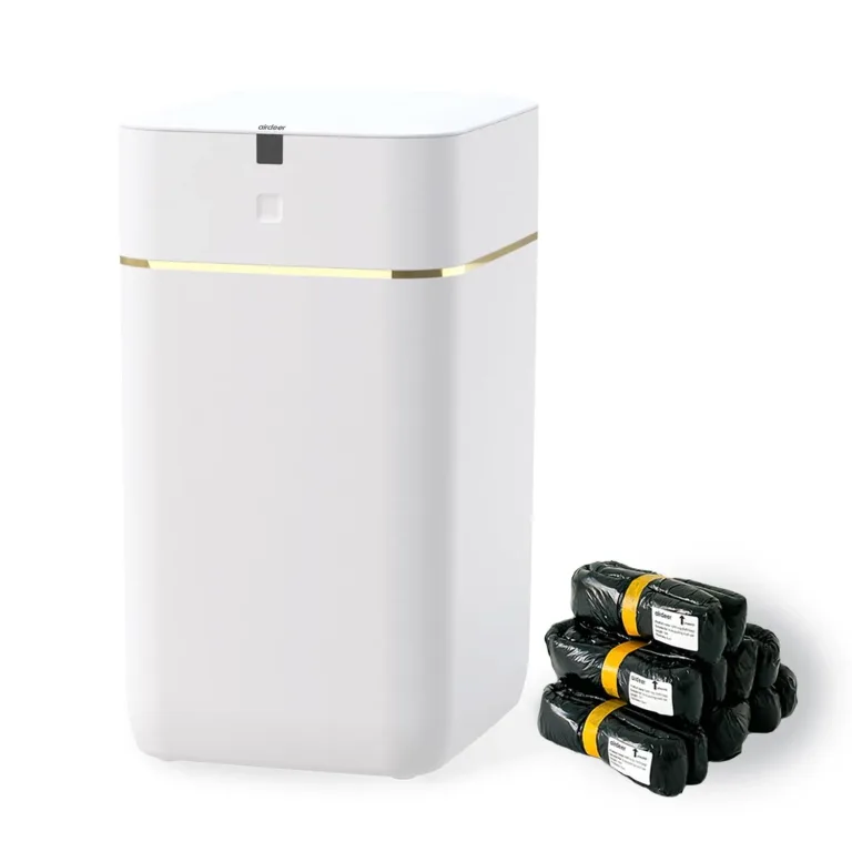 Airdeer Automatic Trash Can, 4 Gallon Self Sealing and Self-Changing Smart Trash Can, Motion Sensor, Touchless Garbage can with lid for Kitchen Bathroom Office, 6 Refill Rings(A1, Golden line), photo 1