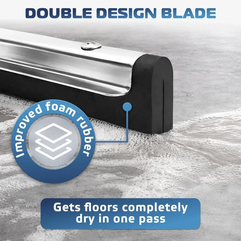 DSV Standard Heavy-Duty Floor Squeegee 22’’, Double Foam Rubber Blade Garage Squeegee, Taper Pole Connection - Handle Sold Separately for Tiles, Concrete and Asphalt, photo 3