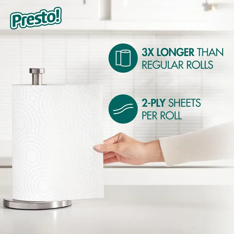 Amazon Brand - Presto! Flex-a-Size Kitchen Paper Towels, Strong and Absorbent, 128 Sheet Family Roll, 16 Rolls (8 Packs of 2), photo 4