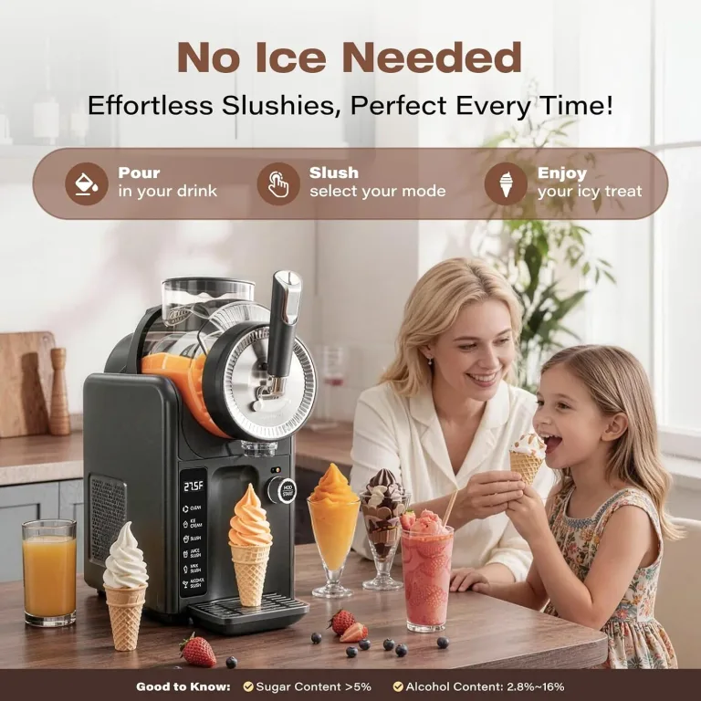 SYINTAO Slushie Machine for Home, No Ice Needed, Soft Serve Ice Cream Maker, photo 4
