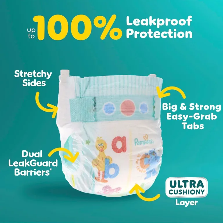 Pampers Diapers - Baby Dry - Size 4, 150 Count, Absorbent Disposable Infant Diaper (Packaging May Vary), photo 4