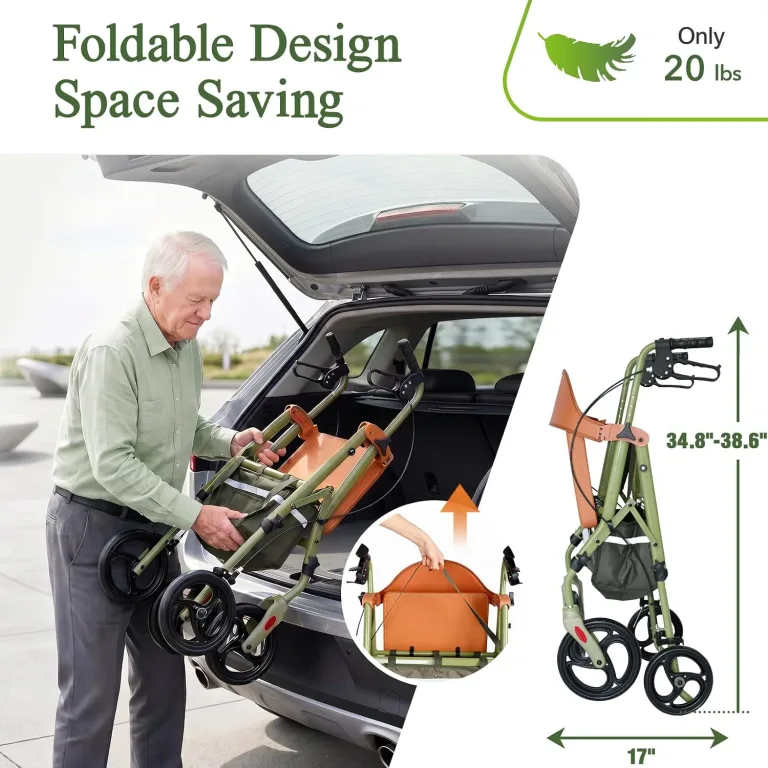 HOMENURSE WonderLUX Series Walkers for Seniors with Seat Lightweight, photo 5