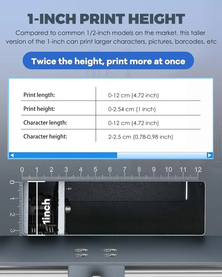 Inkjet Coding Printer Machine 1 INCH Print Height, Desktop Integrated Inkjet Coder for Flat and Curved Surface, with 5-Inch Touch Screen Date Time Barcode QR Code Number Picture, photo 2