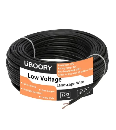 12/2 Low Voltage Landscape Wire, 12 Gauge Wire 2 Conductor 500 Feet, for Low Voltage, Outdoor Direct Burial Electrical Wire