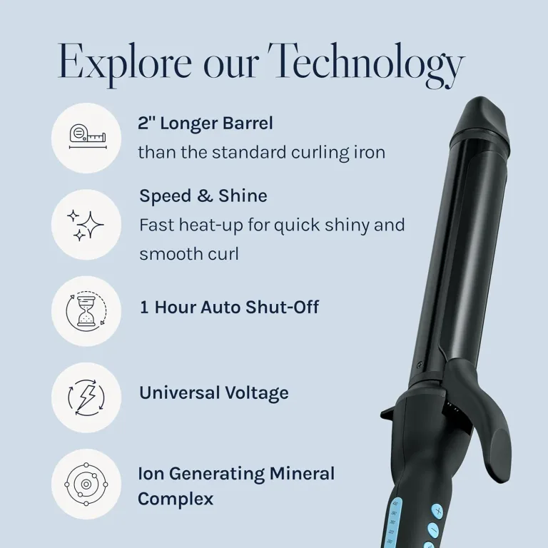 Bio Ionic Long Barrel Styler, 1.25 inch Extended Curling Iron with Moisture Heat Technology & NanoIonic MX, Versatile Curling Wand with Longer Barrel for Medium Sized Defined Curls, photo 12