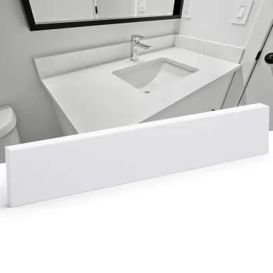 4" x 30" Super White Engineered Marble Threshold, Rigid Shower Curb & Vanity Backsplash for Tile Transitions, Window Sill, Fixed Size Easy to Cut