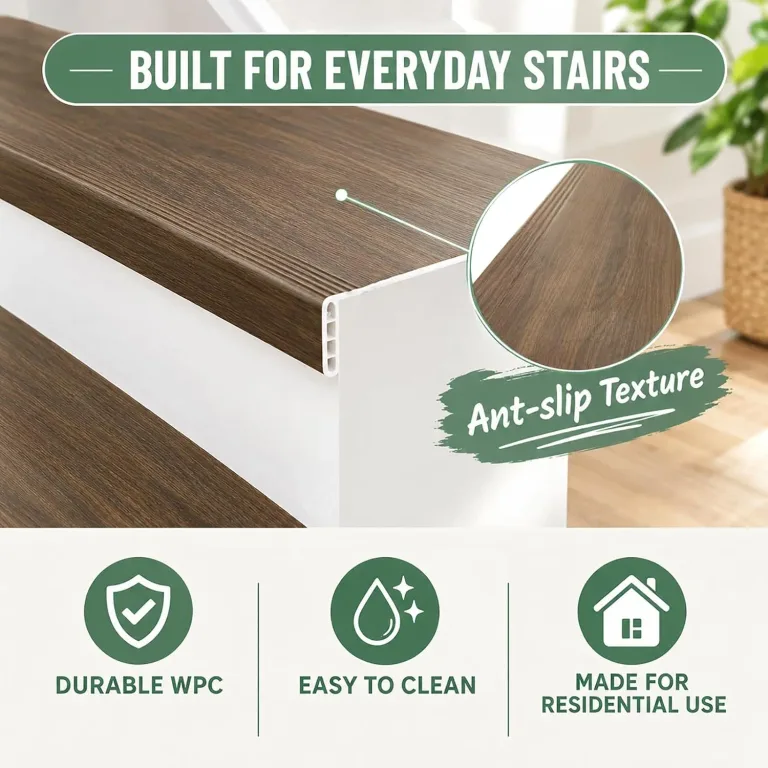 Non Slip Stair Treads,4Pcs 36in Stair Treads Cover for Stair Remodel,Walnut, photo 5