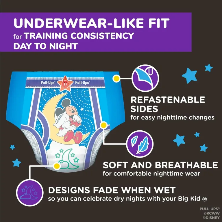 Pull-Ups Boys' Night-Time Potty Training Pants, Size 2T-3T Overnight Training Underwear (16-34 lbs), 68 Ct, photo 8