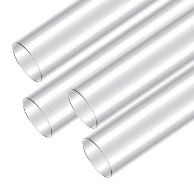 Sasylvia Clear PVC Pipe 2-1/2" x 36" Long, 4pk Rigid Plastic Tubing, Round Tube Compatible W/dust Collection Fitting, for Woodworking Tool, Dust Collection System, Toy Cars and Bird Feeder