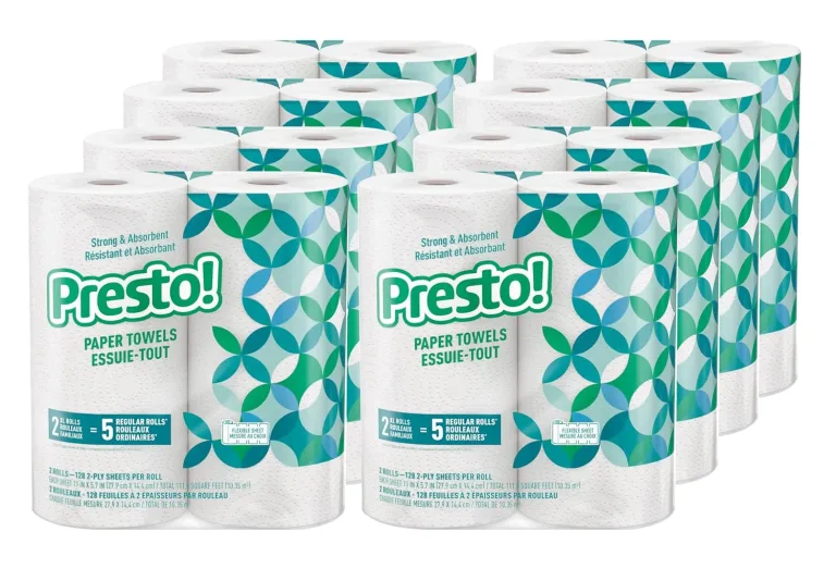 Amazon Brand - Presto! Flex-a-Size Kitchen Paper Towels, Strong and Absorbent, 128 Sheet Family Roll, 16 Rolls (8 Packs of 2), photo 1