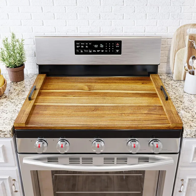SpaceAid Noodle Board Stove Kitchen Cover with Handles, Top Covers for Gas Burners and Electric Stove, Oven Decor Accessories Wood Tray for Countertop, Natural Acacia, photo 1