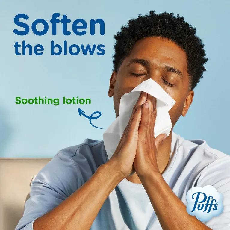 Puffs Facial Tissues Plus Lotion, 8 Family Rectangle Boxes, 124 Facial Tissues per Box, Allergies and Colds (Packaging May Vary), photo 3