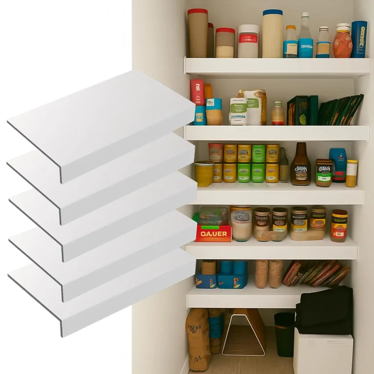 White 42x12in 5-Pack Faux Wood Shelf Covers for Wire Shelving – Cut with Utility Knife, No Tools, Waterproof & Fireproof – for Pantry, Closet, Laundry, Bathroom, Basement, photo 1