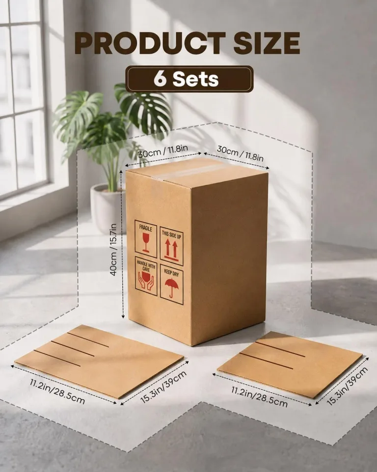 3 Pack Wine Bottle Moving Box, Wine Bottle Boxes for Moving, Wine Shipping Boxes with Dividers, Thickened Corrugated Paper Suitable for Moving Storage,Glassware and Wine Bottles, photo 2