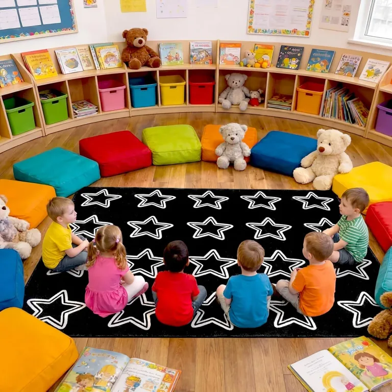 Breling Classroom Carpets Playmat Rugs 6x9 ft Kids Classroom Rugs with Rubber Backing Colorful Children's Seating Nursery Play Mat for Preschool Elementary Playroom Kindergarten, photo 4