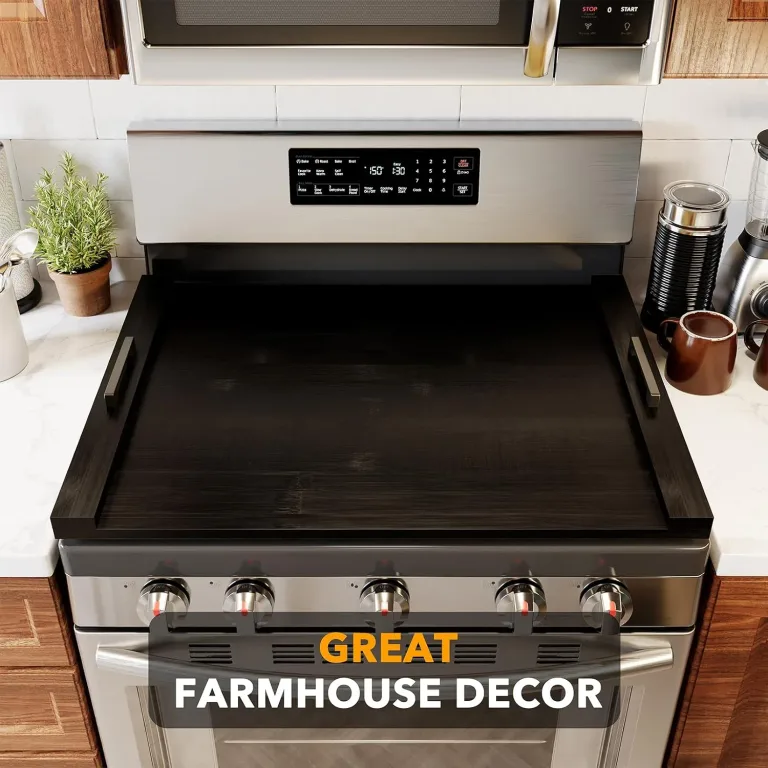 SpaceAid Noodle Board Stove Kitchen Cover with Handles, Top Covers for Gas Burners and Electric Stove, Oven Decor Accessories Wood Tray for Countertop, Black Bamboo, photo 4