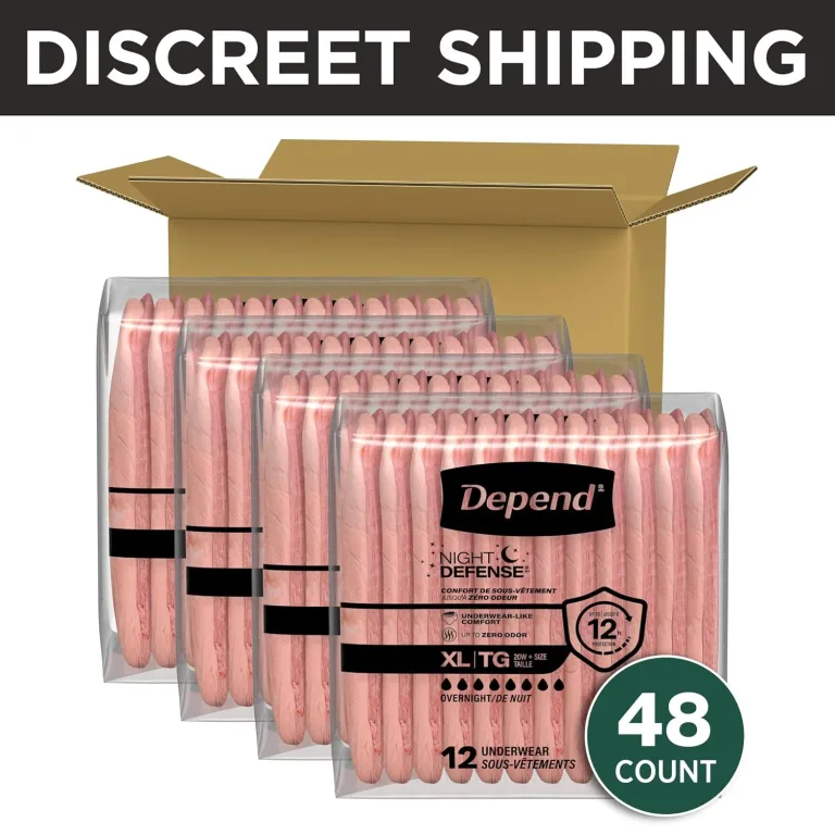 Depend Night Defense Adult Diapers, Incontinence & Postpartum Bladder Leak Underwear for Women, Disposable, Overnight, XL, Blush, 48 Count (4 Packs of 12), Packaging May Vary, photo 2