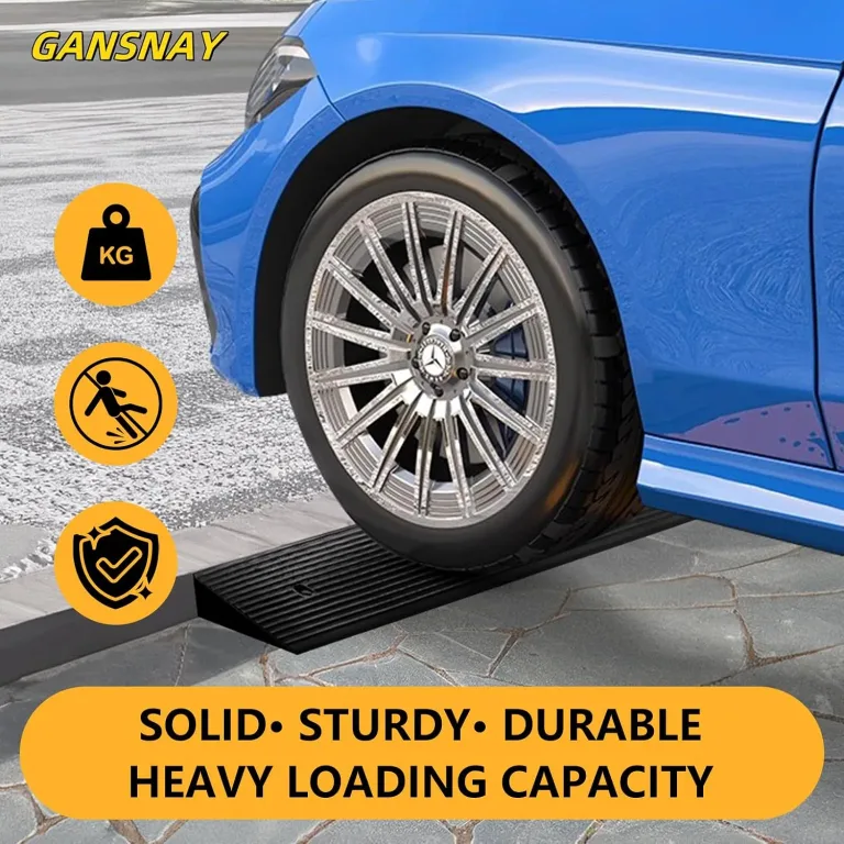 GANSNAY 1.2" Rise Threshold Ramp, Longer Ramp with Pre-Set Holes& Plugs, Solid Rubber 5,000lbs Capacity, Non-Slip& Cuttable Ramp for Doorways, Driveways, Warehouse, Patio, Shed- 1.2" Rise(39.3"×4.7"), photo 5