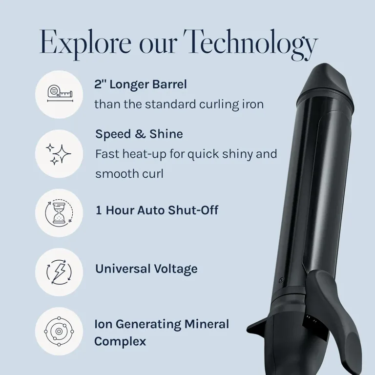 Bio Ionic Long Barrel Styler, 1.5 inch Extended Curling Iron with Moisture Heat Technology & NanoIonic MX, Versatile Curling Wand with Longer Barrel Best for Soft Curls, photo 5
