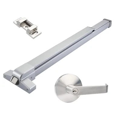 Push Bar Panic Exit Device, Painted Aluminum, Exterior Lever