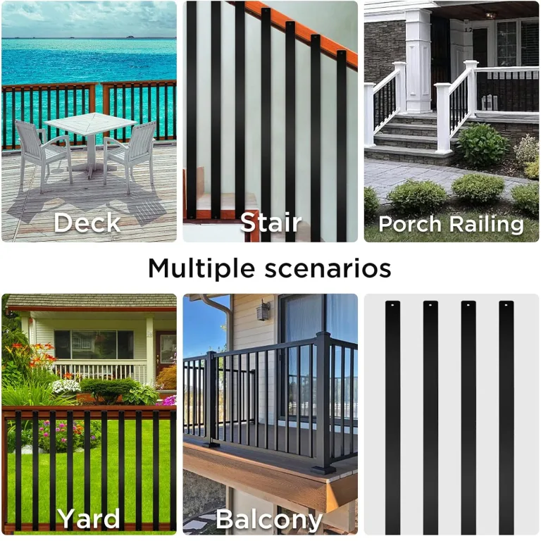Deck Balusters, 29.5"x1" Deck Railing, 76 PCS Aluminum Deck Balusters, Aluminum Alloy Stair Railing for Wood Composite Facemount Deck Railing (76, 29.5 Inch), photo 4