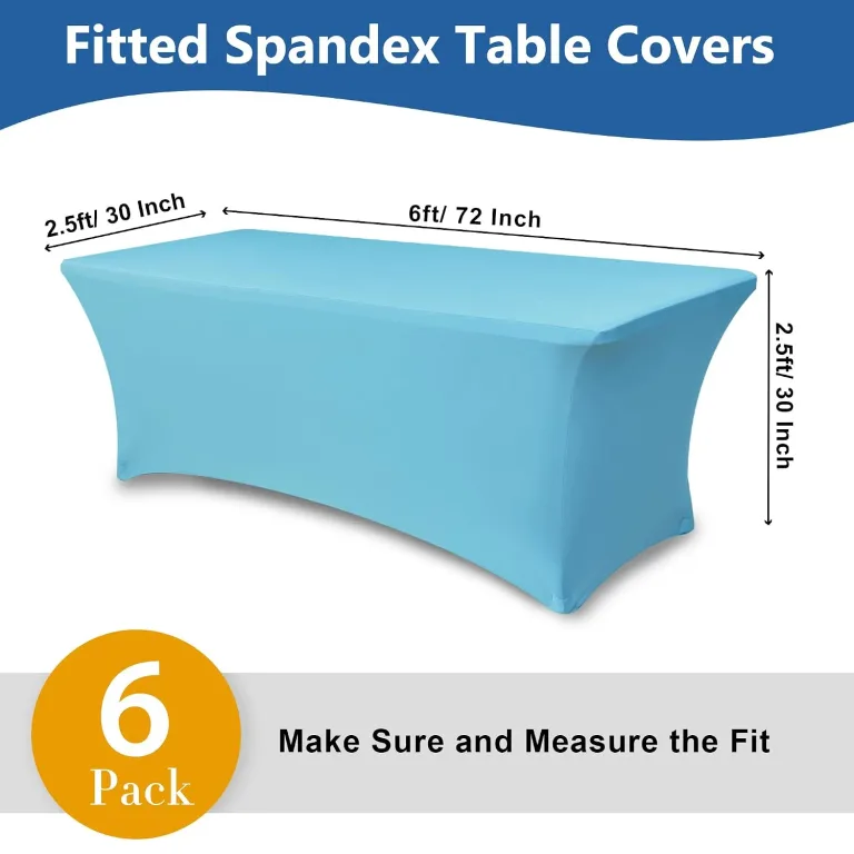 Spandex Table Cloths for 6 foot Rectangle Tables-Fitted Stretch Table Cover, photo 4