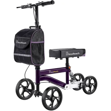 BlessReach Knee Scooter for Adults for Foot Injuries, 13" Cozy Knee Pad