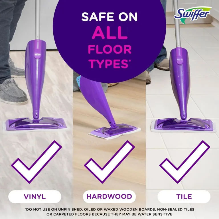 Swiffer WetJet Hardwood and Floor Spray Mop Cleaner Starter Kit, Includes: 1 Power Mop, 10 Pads, Cleaning Solution, Batteries, photo 4