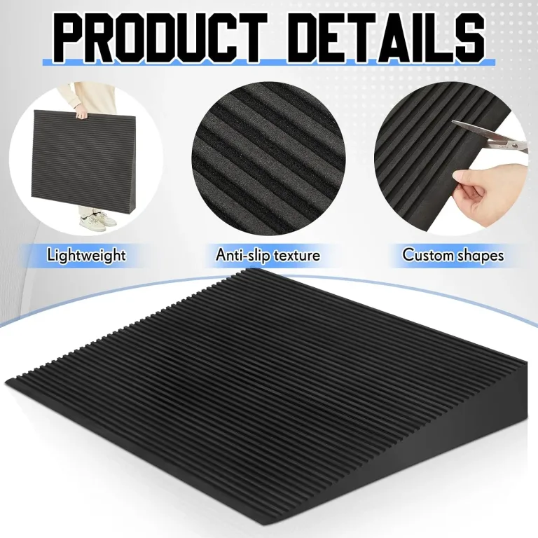 Kritkin EVA Foam Threshold Ramp, Lightweight Non Slip Doorway Ramp for Wheelchair Walker Scooter, Indoor Outdoor Entry Access for Home Bathroom Garage(Black,36" l X 28" w X 5" h), photo 2