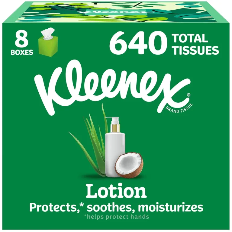 Kleenex Lotion Facial Tissues, 8 Cube Boxes, 80 Tissues per Box, photo 1