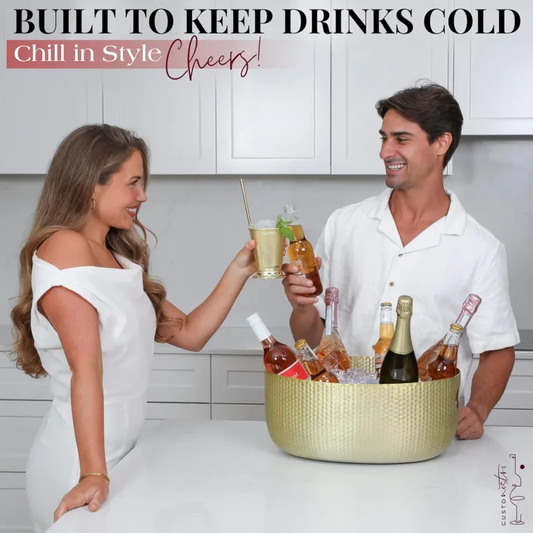 Gusto Nostro Large Beverage Tub for Parties - Metal Tub for Wine Bottles,Champagne,Beers - High Capacity Ice Bucket for Drinks - Extra Large Ice Buckets for Parties (22 qt) Outdoor Party Drink Bucket, photo 4
