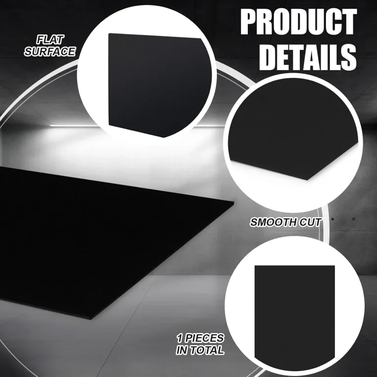 Threehoney 2 Pcs Black HDPE Sheet 1/4" Thick 12 x 24 Inch, HDPE Plastic Sheet High Density Polyethylene Board Flexible Solid Plastic Block for DIY Projects Crafts Machining Home, photo 3