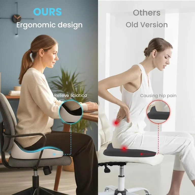 Seat Cushion, Memory Foam for Sit Bone and Back Pain Relief, photo 3