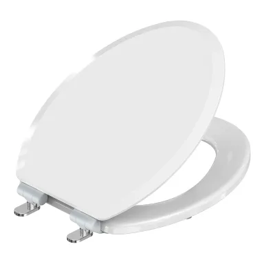 Pro Elite Heavy-Duty Wood Toilet Seat, Elongated White