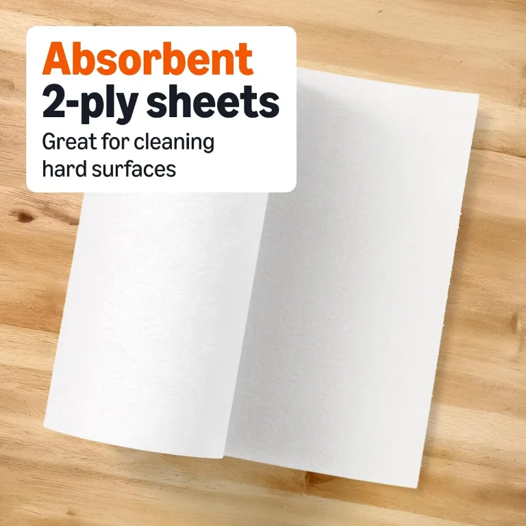 Amazon Basics 2-Ply Flex-Sheets Paper Towels, 12 Basics Rolls = 40 Regular Rolls, Everyday Value with 150 Sheets per Roll, Packaging May Vary, photo 3