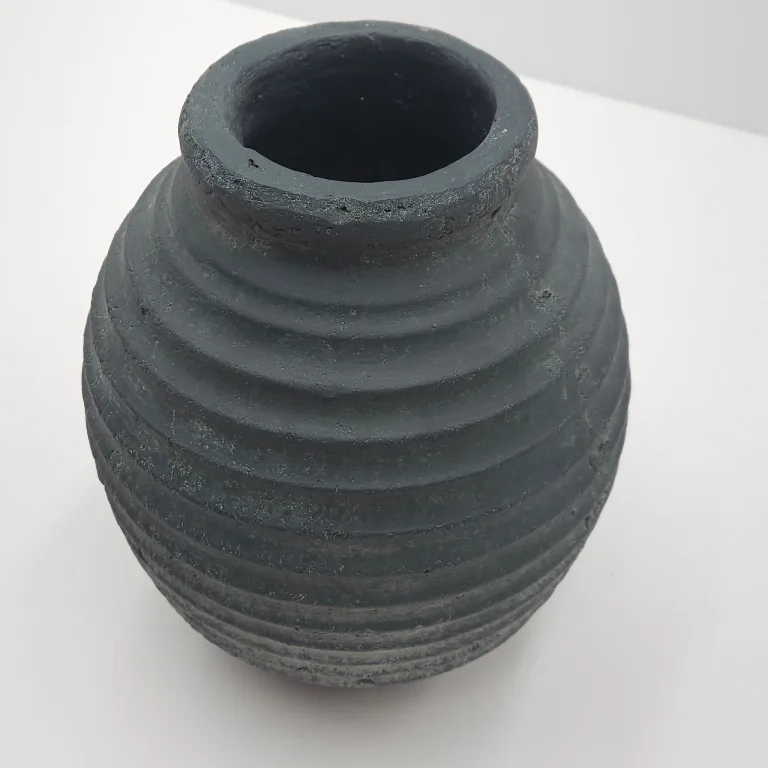 Kokrose Black Ceramic Vase,10 Inch Rustic Pottery Vase for Home Decor, photo 4