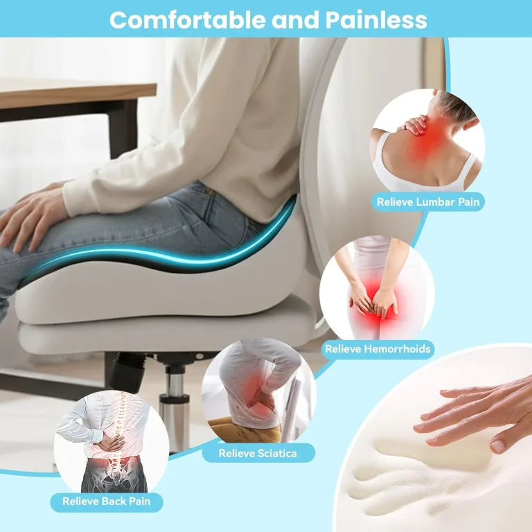 Seat Cushion, Memory Foam for Sit Bone and Back Pain Relief, photo 4