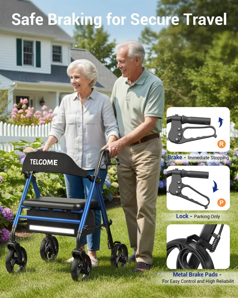 Walkers for Seniors with Seat, Thick Padded Comfortable Seat 350 lb, photo 4