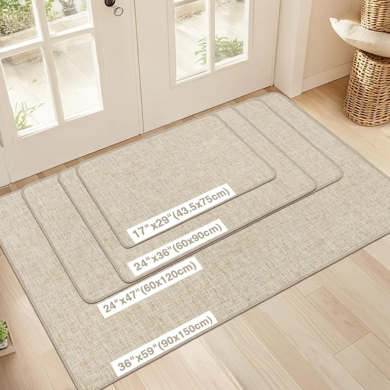 LEKEEPGO Ultra Thin Indoor Door Mat 24"x36", Non Slip Door Mat, Khaki, photo 2
