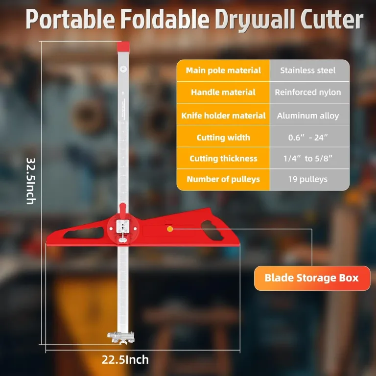 Foldable Drywall Cutting Tool w/10Utility Knife Blades for 1/4"- 5/8" Board, photo 3