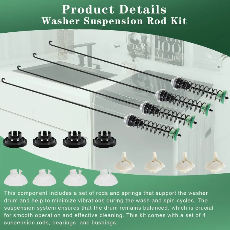 Upgraded MVWX655DW2 WTW5005KW0 MVWC565FW2 Washer Suspension Rods(4pc), photo 5