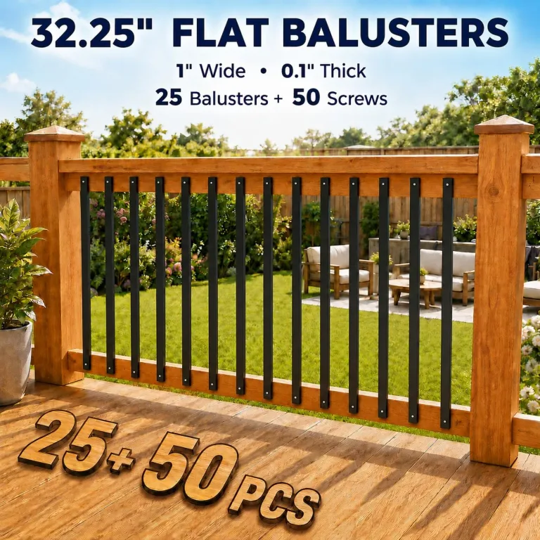 25 Pack 32.25 in Fluted Black Aluminum Deck Balusters, photo 2
