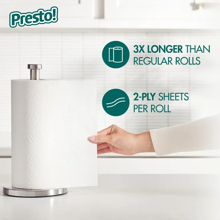 Amazon Brand - Presto! Ultra-Strong Premium Paper Towels, 158 Sheet Huge Roll - Flex-a-Size, 12 Rolls (2 Packs of 6), Equivalent to 38 Regular Rolls, White, photo 2